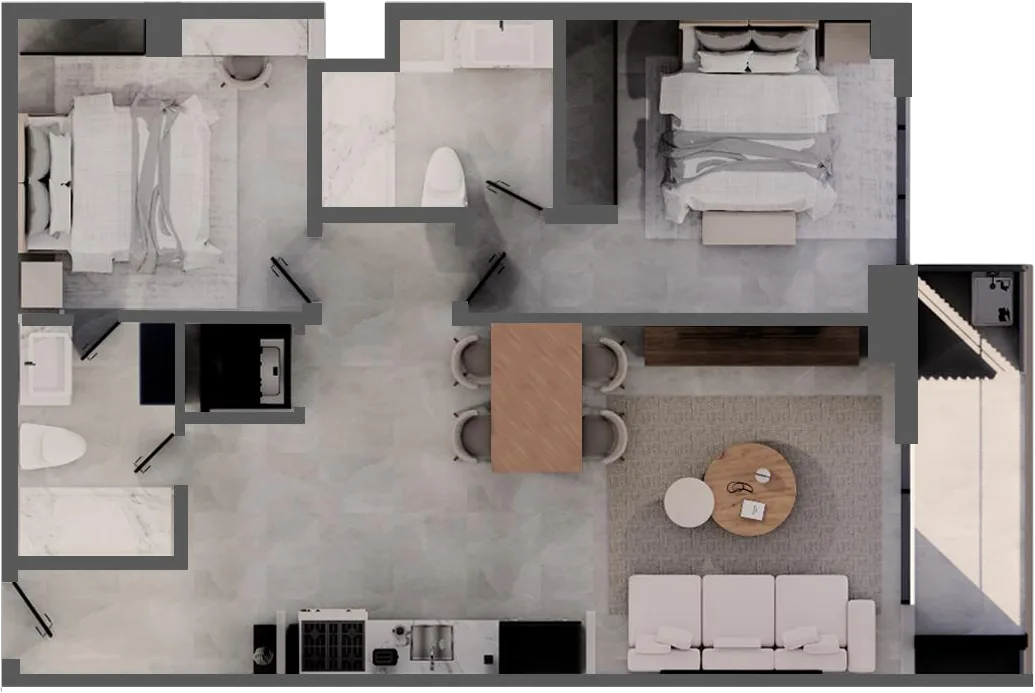 Planta del Apartamento 03, niveles 4 a 6